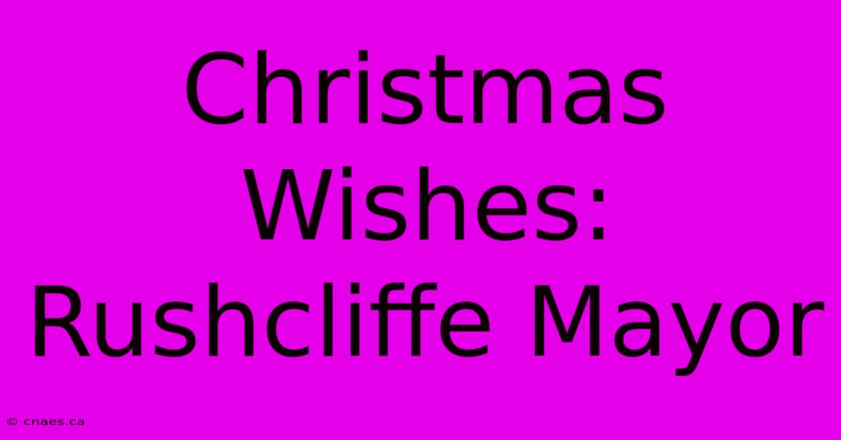 Christmas Wishes: Rushcliffe Mayor