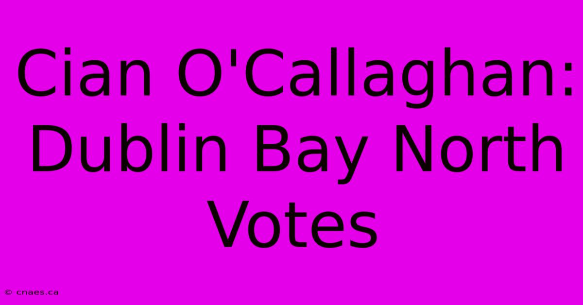 Cian O'Callaghan: Dublin Bay North Votes