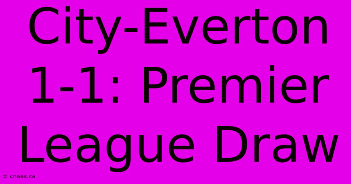 City-Everton 1-1: Premier League Draw