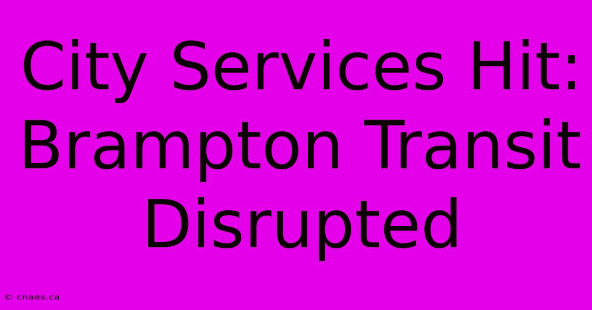 City Services Hit: Brampton Transit Disrupted