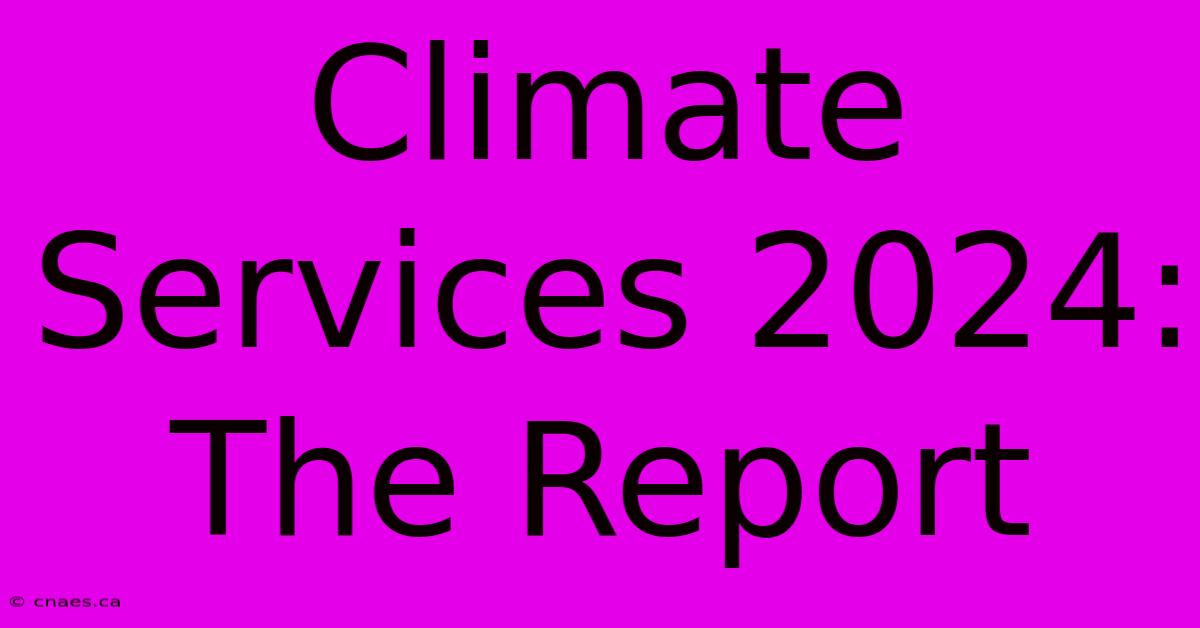 Climate Services 2024: The Report