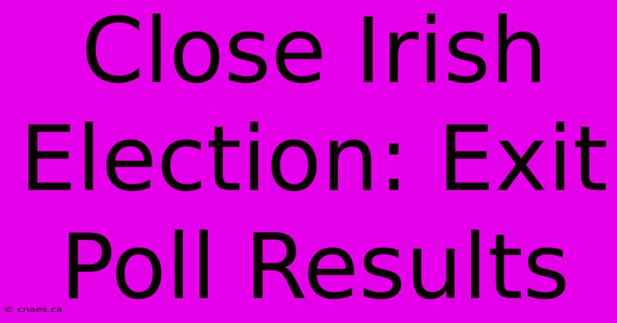 Close Irish Election: Exit Poll Results