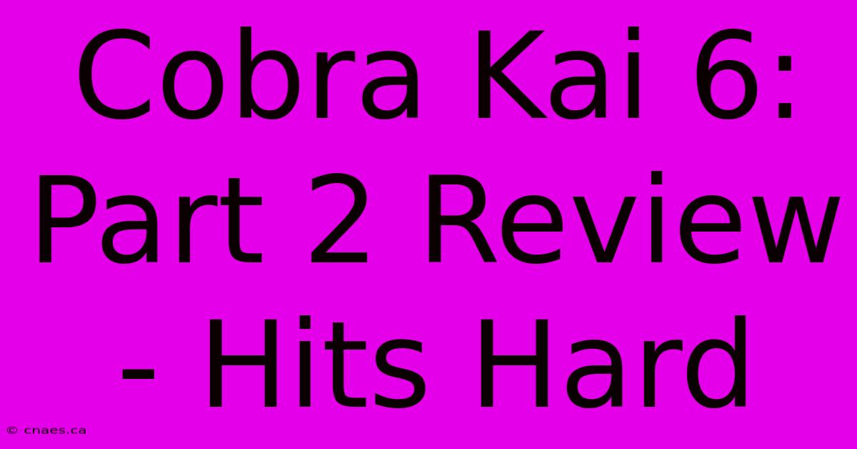 Cobra Kai 6: Part 2 Review - Hits Hard