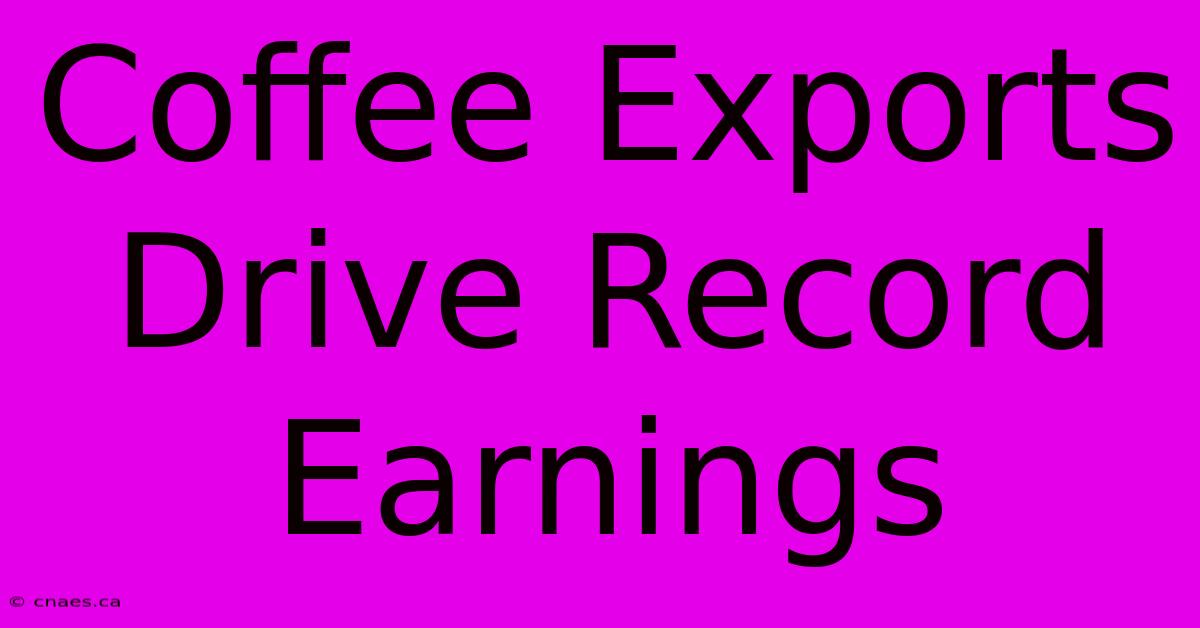 Coffee Exports Drive Record Earnings