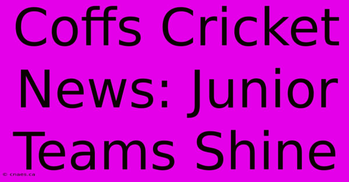 Coffs Cricket News: Junior Teams Shine