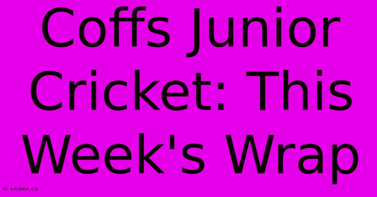 Coffs Junior Cricket: This Week's Wrap