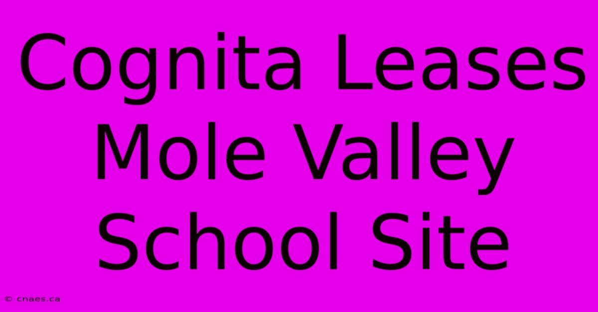 Cognita Leases Mole Valley School Site