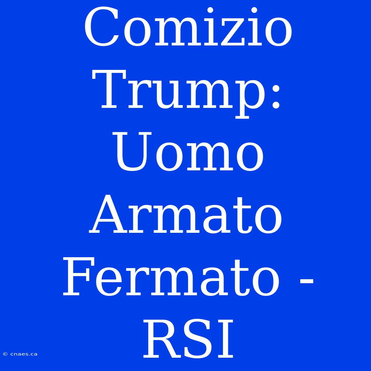 Comizio Trump: Uomo Armato Fermato - RSI