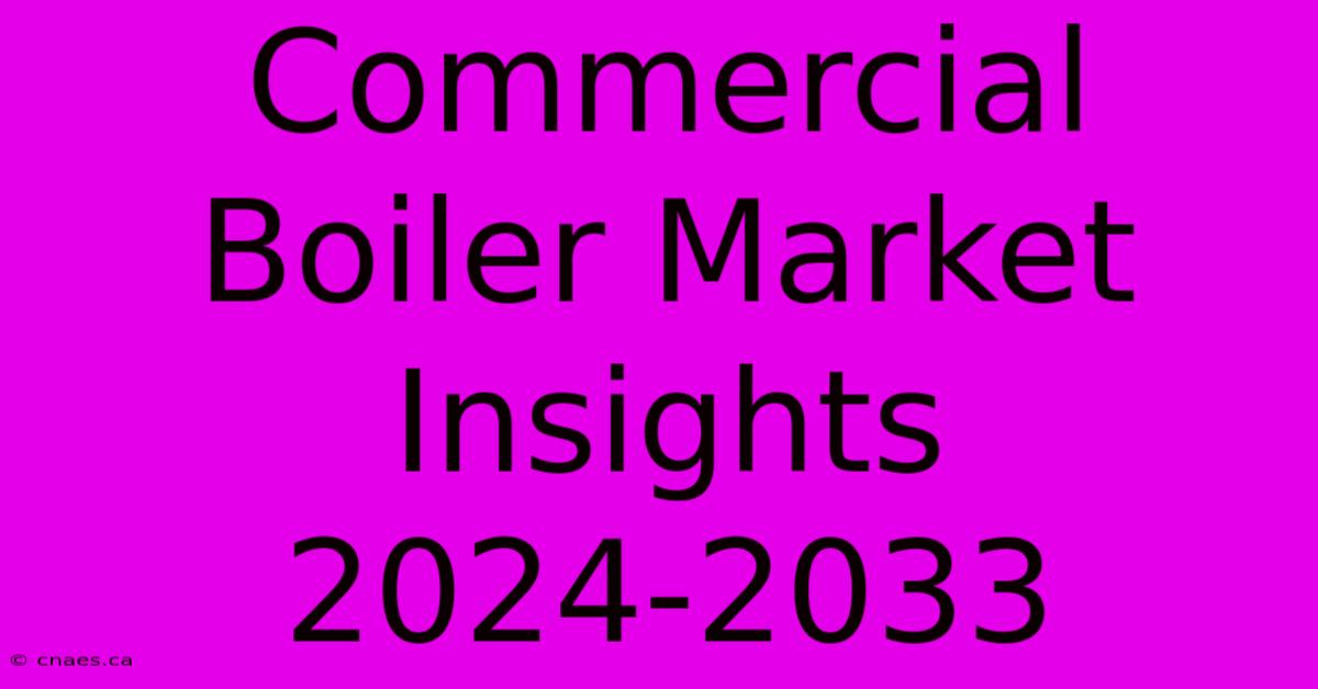 Commercial Boiler Market Insights 2024-2033