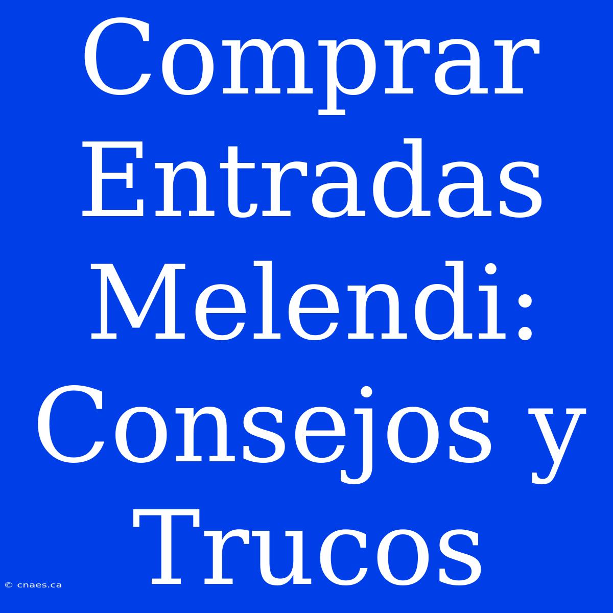 Comprar Entradas Melendi: Consejos Y Trucos