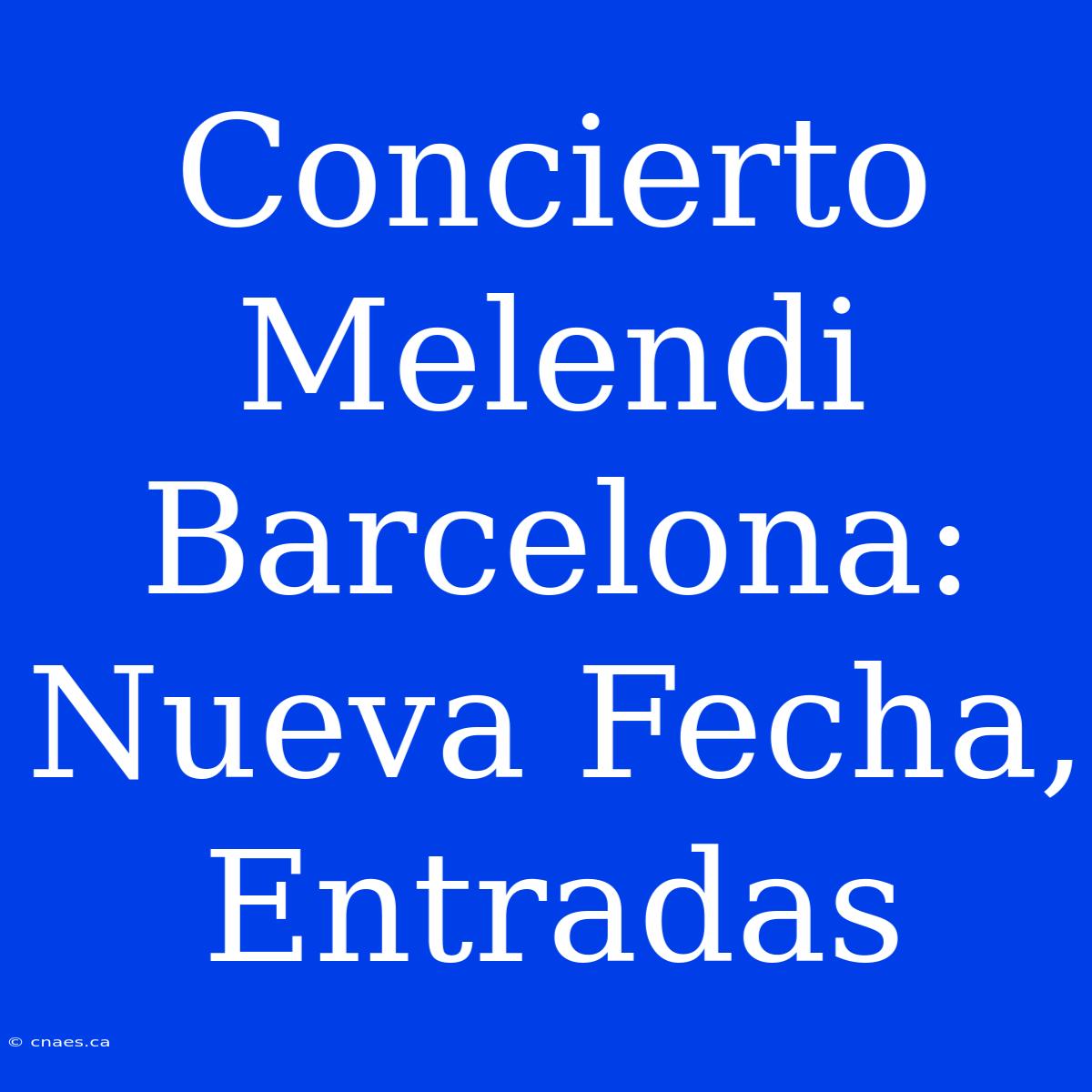 Concierto Melendi Barcelona: Nueva Fecha, Entradas