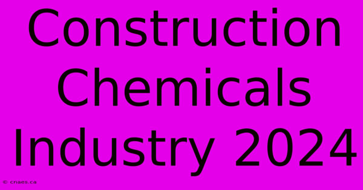 Construction Chemicals Industry 2024