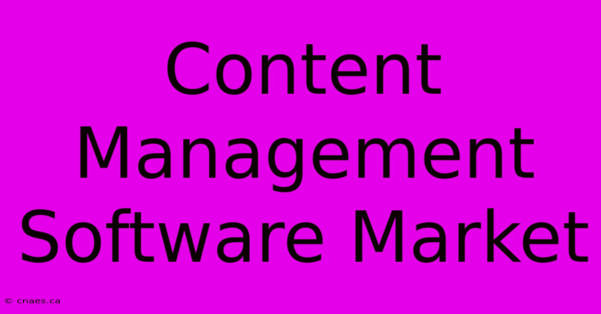 Content Management Software Market