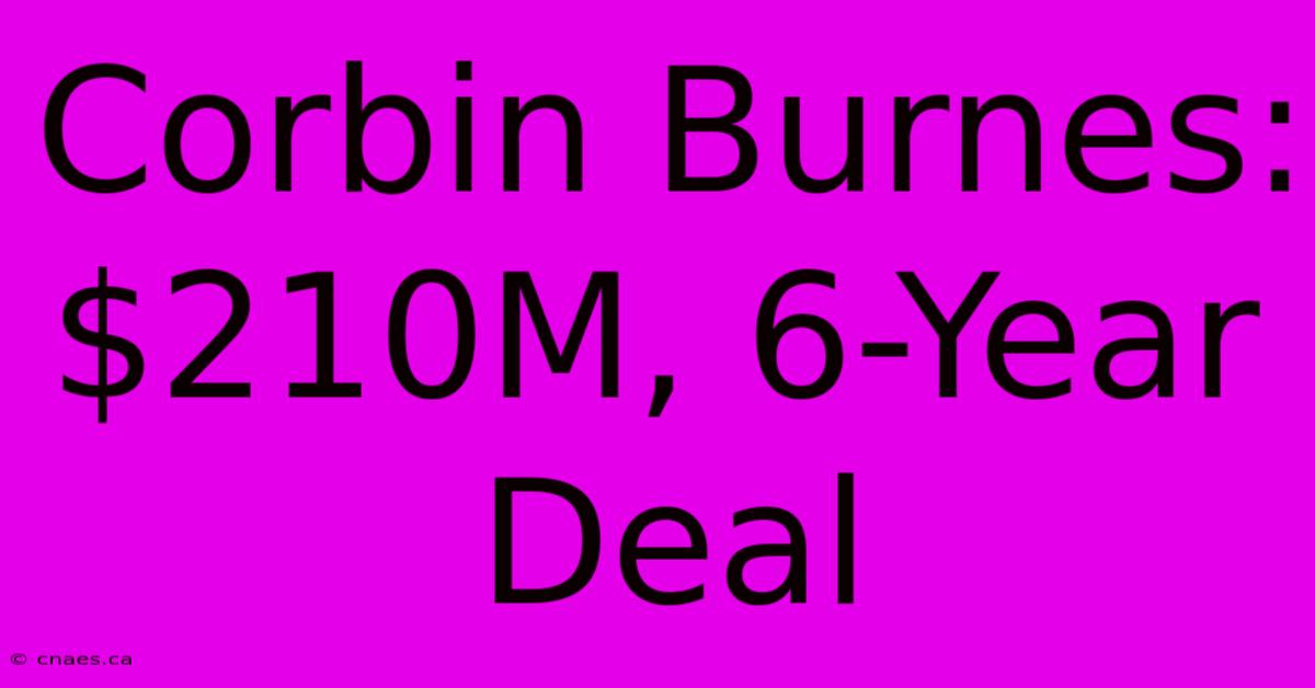 Corbin Burnes: $210M, 6-Year Deal