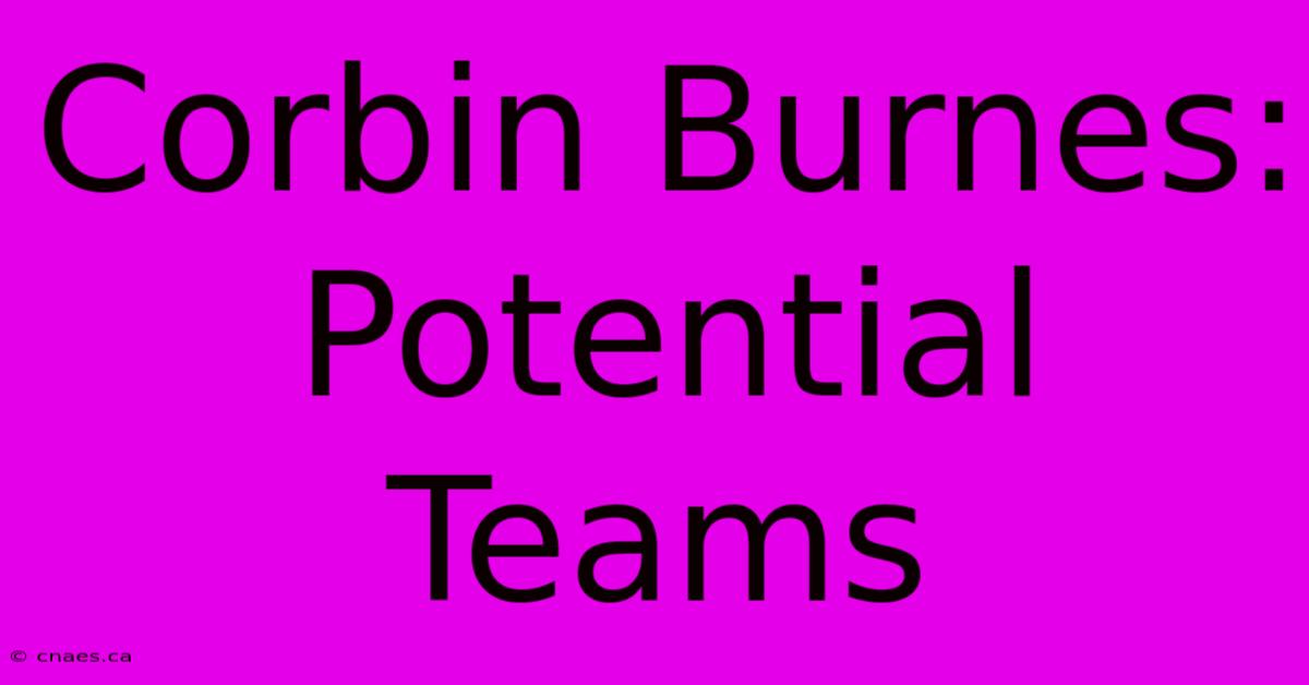 Corbin Burnes: Potential Teams