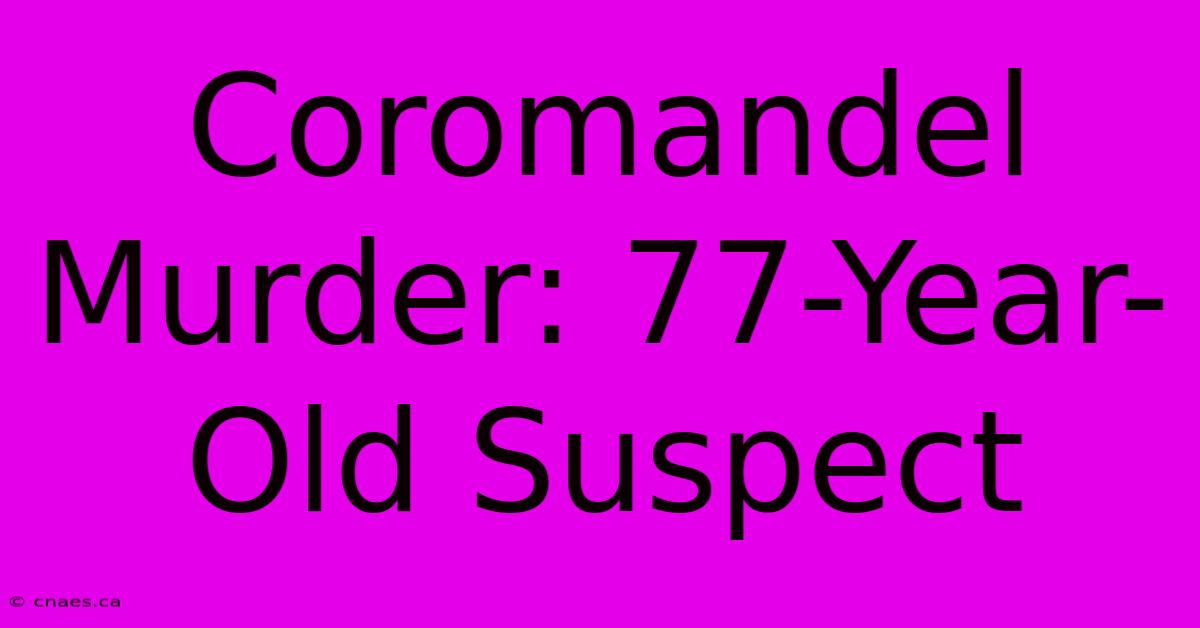 Coromandel Murder: 77-Year-Old Suspect