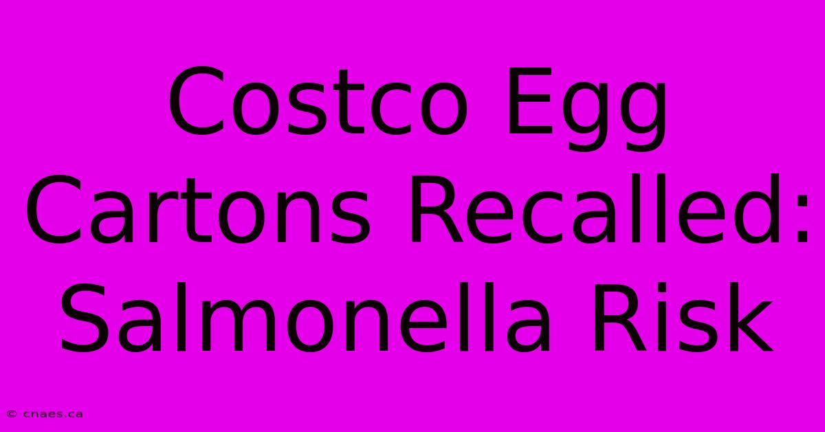 Costco Egg Cartons Recalled: Salmonella Risk