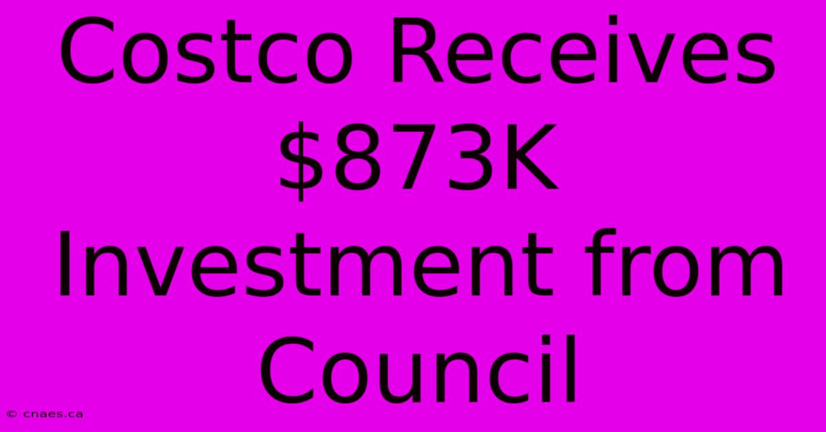 Costco Receives $873K Investment From Council