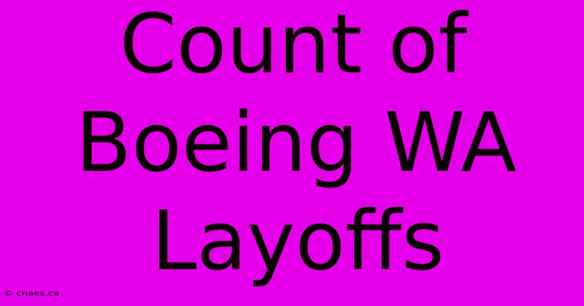 Count Of Boeing WA Layoffs