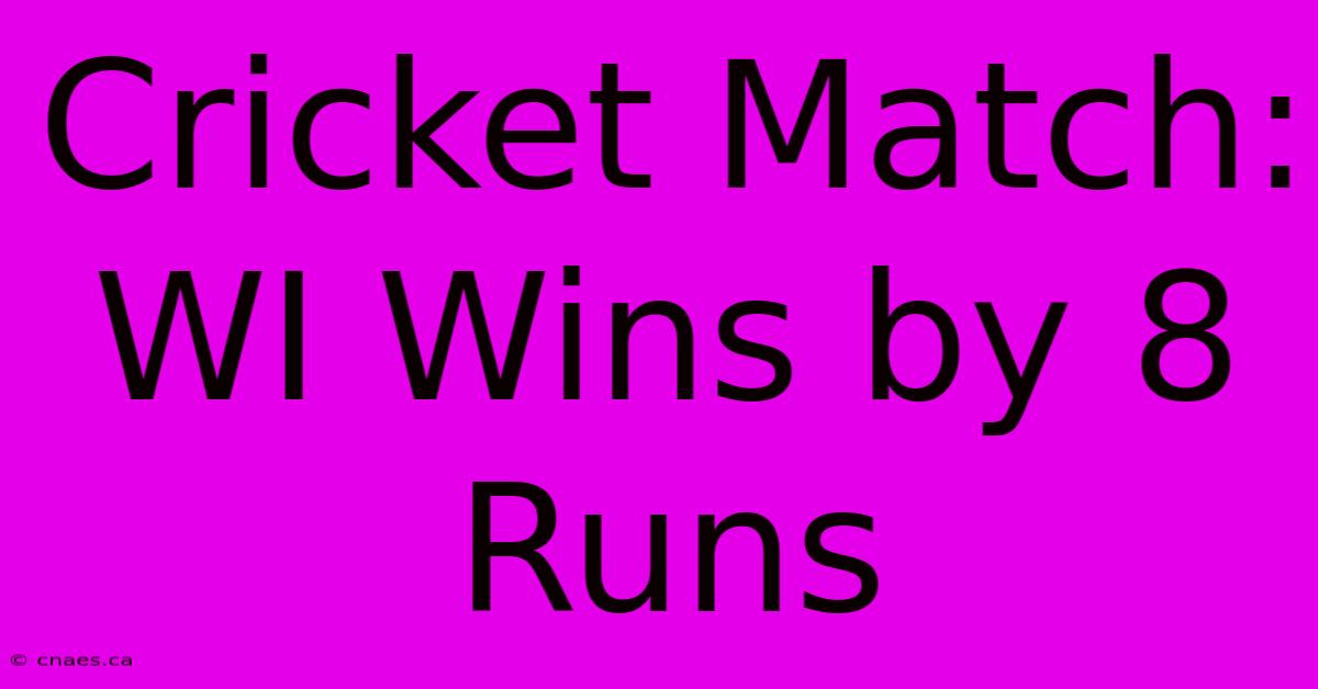 Cricket Match: WI Wins By 8 Runs