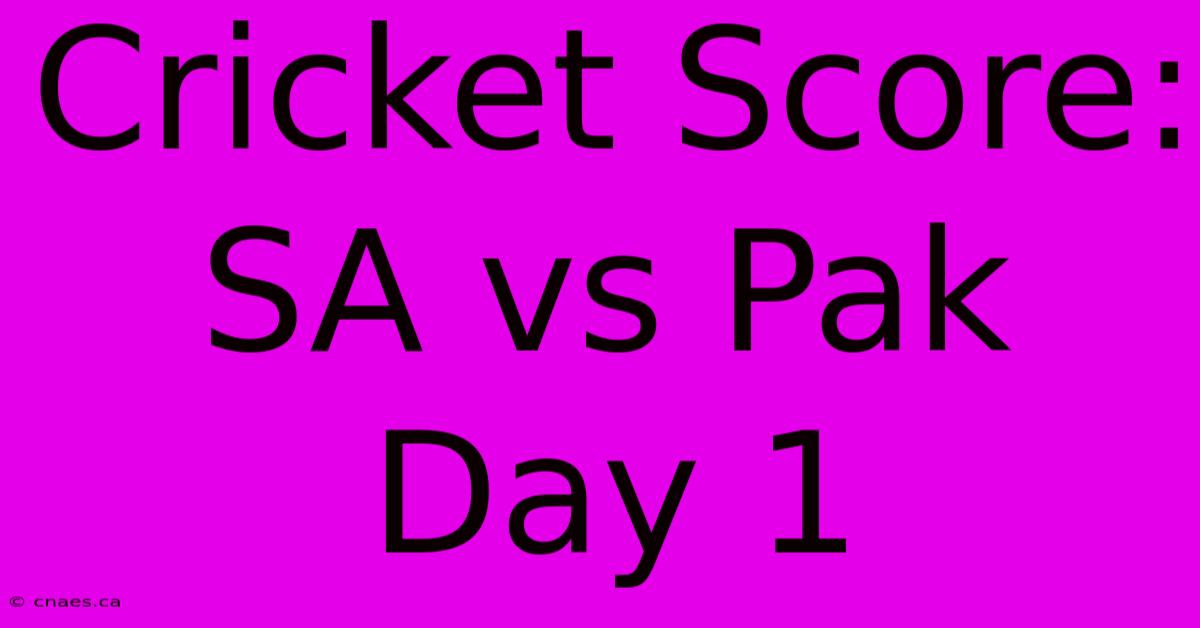 Cricket Score: SA Vs Pak Day 1