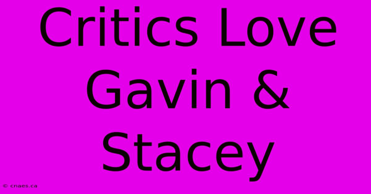 Critics Love Gavin & Stacey