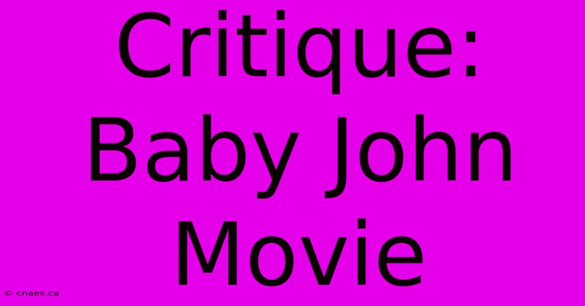 Critique: Baby John Movie