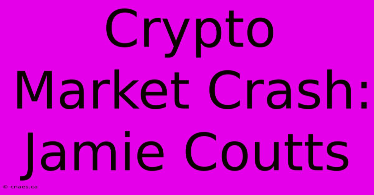 Crypto Market Crash: Jamie Coutts