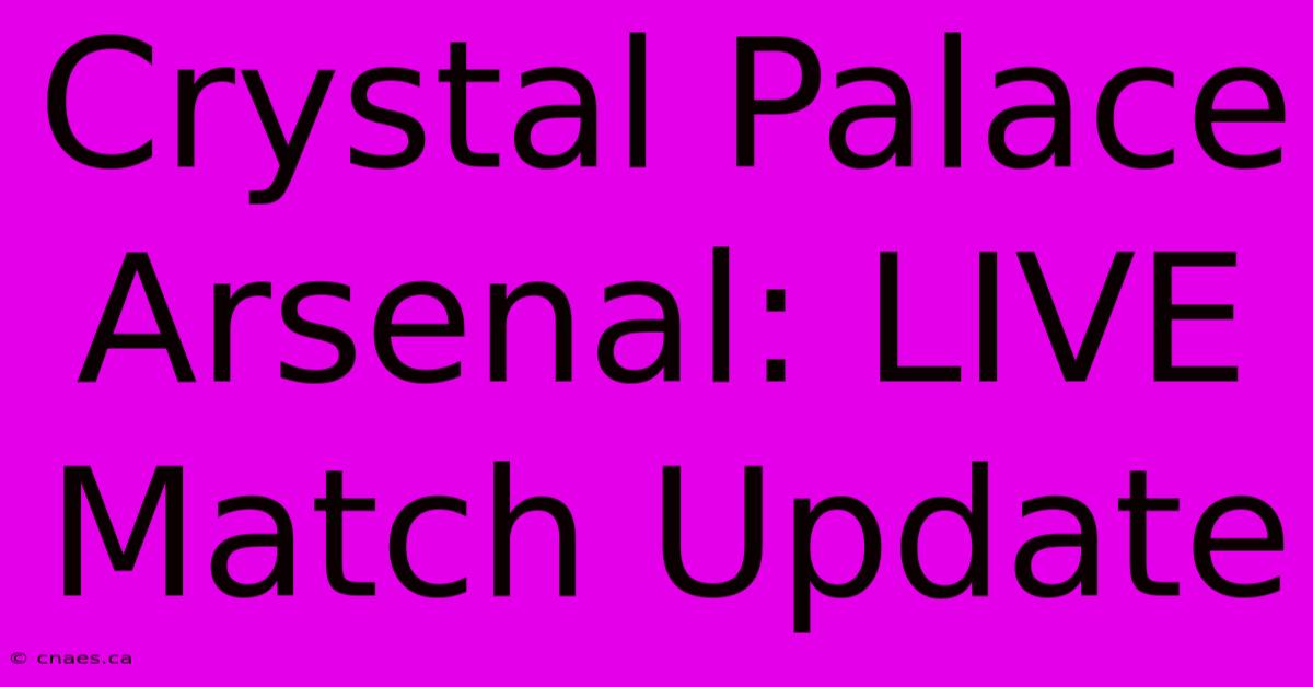 Crystal Palace Arsenal: LIVE Match Update