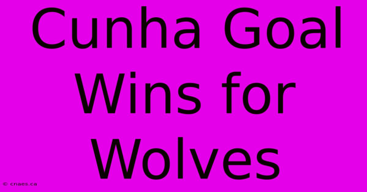 Cunha Goal Wins For Wolves