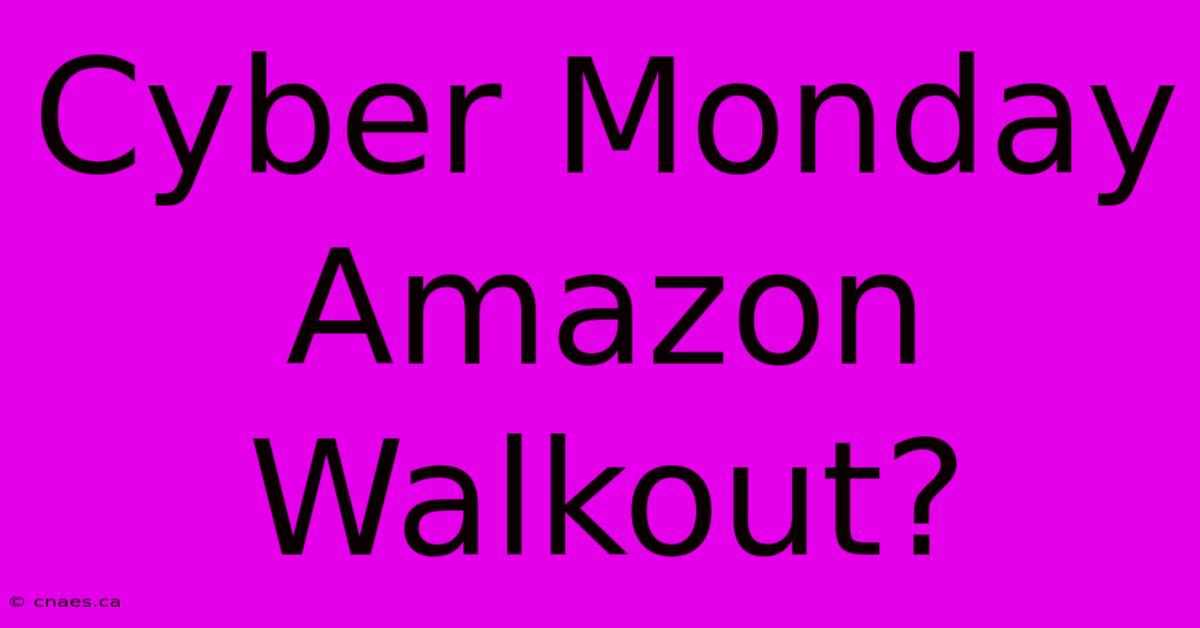 Cyber Monday Amazon Walkout?