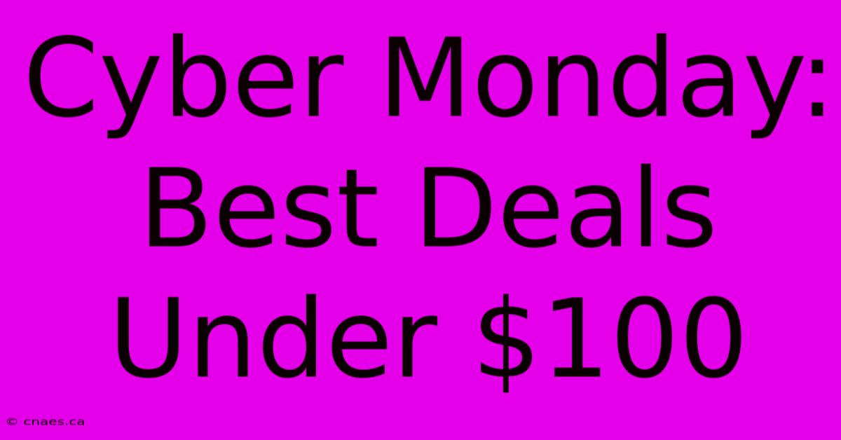 Cyber Monday: Best Deals Under $100