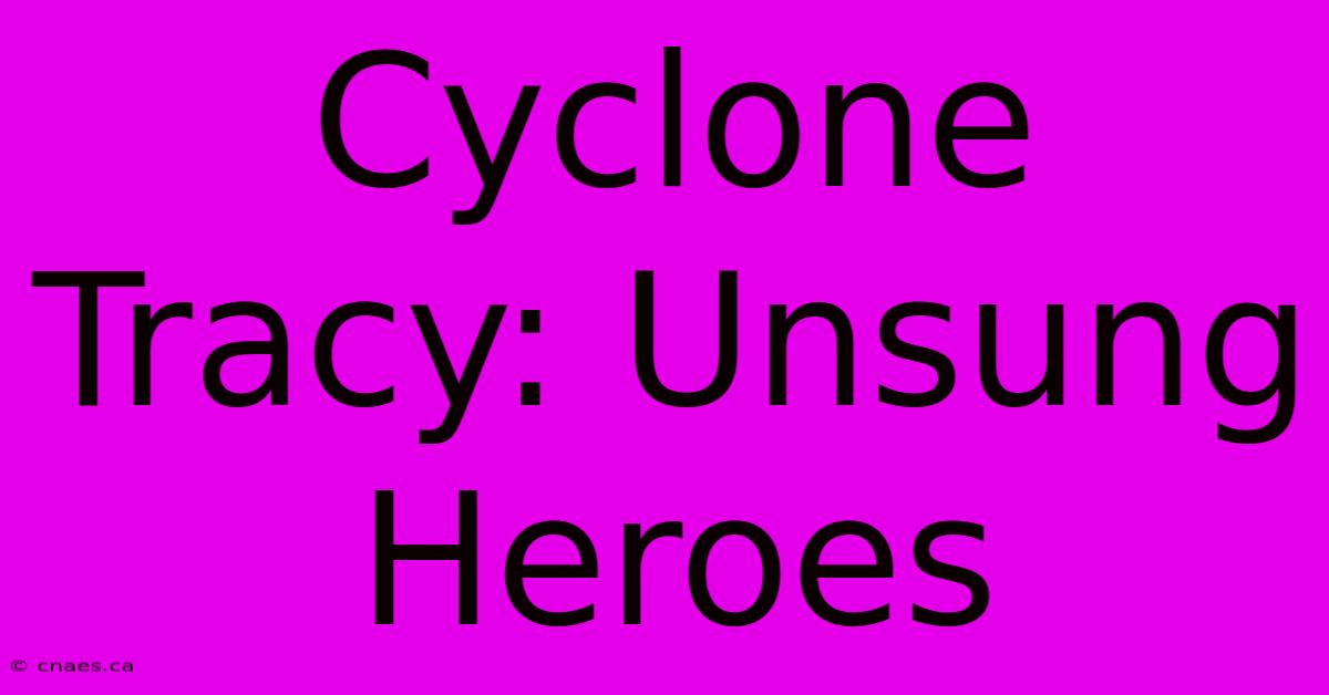 Cyclone Tracy: Unsung Heroes