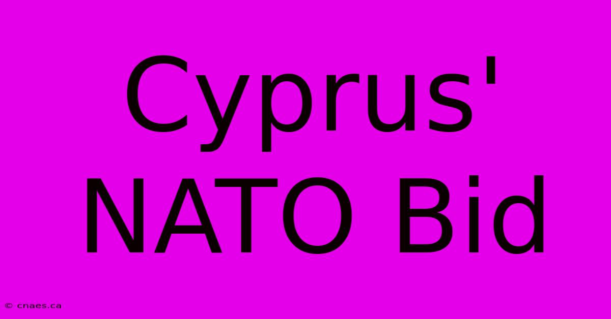 Cyprus' NATO Bid