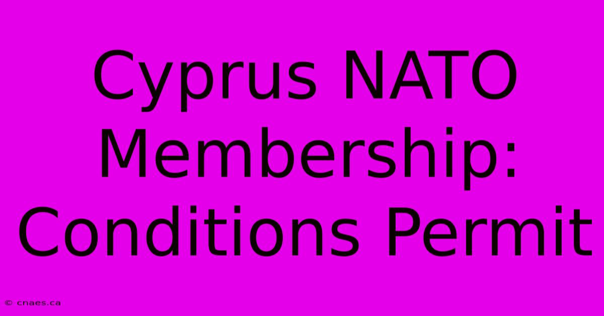 Cyprus NATO Membership: Conditions Permit