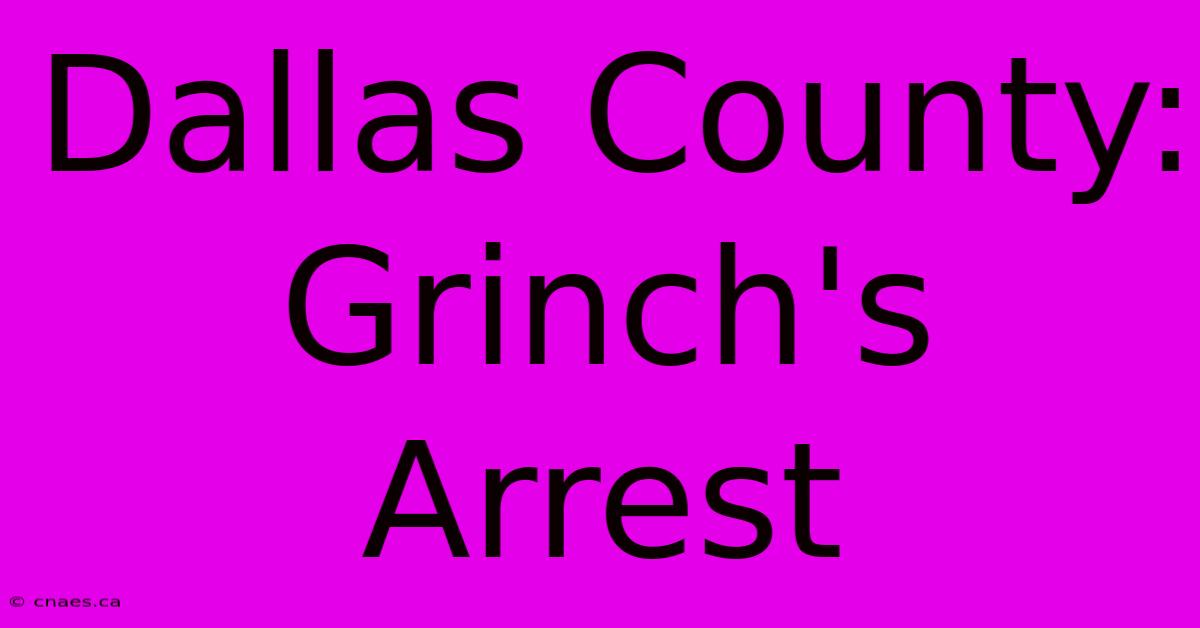 Dallas County: Grinch's Arrest