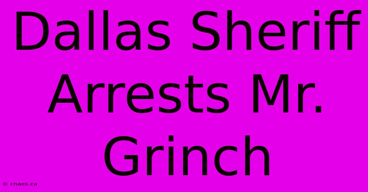 Dallas Sheriff Arrests Mr. Grinch