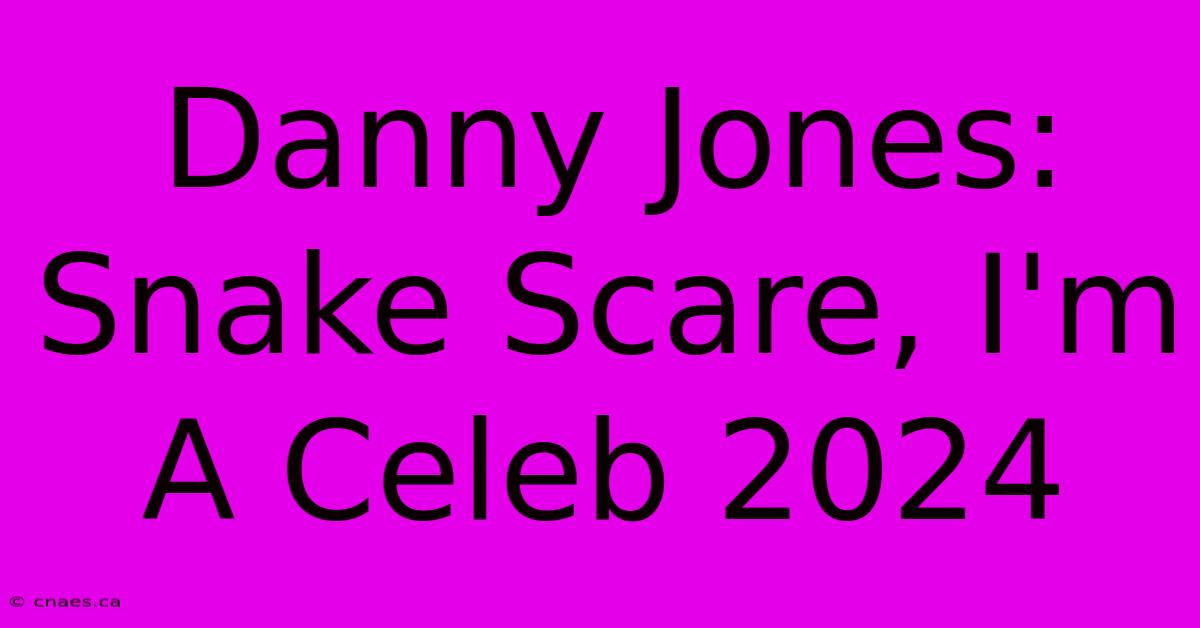 Danny Jones: Snake Scare, I'm A Celeb 2024