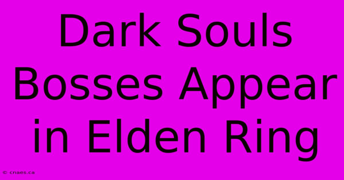 Dark Souls Bosses Appear In Elden Ring