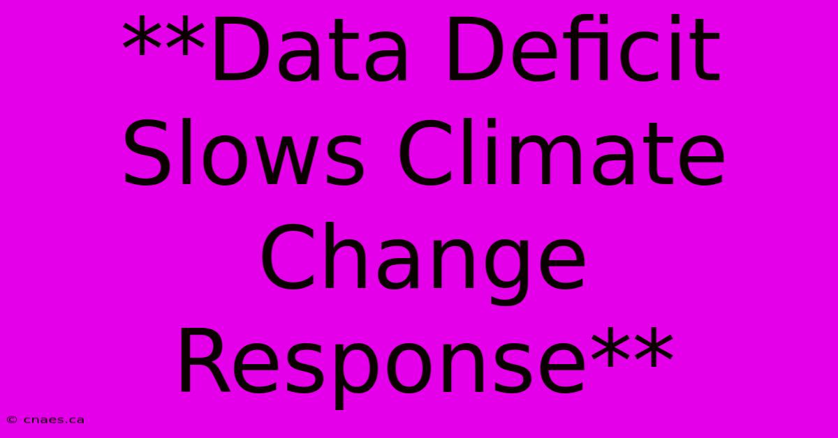 **Data Deficit Slows Climate Change Response**