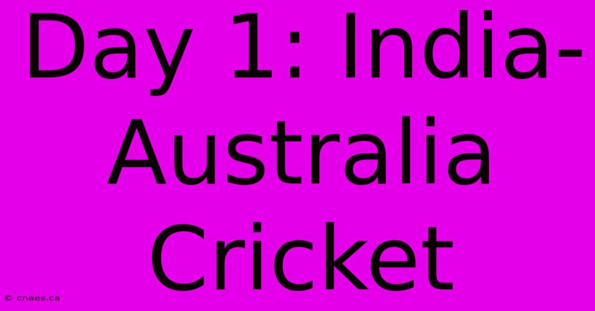 Day 1: India-Australia Cricket