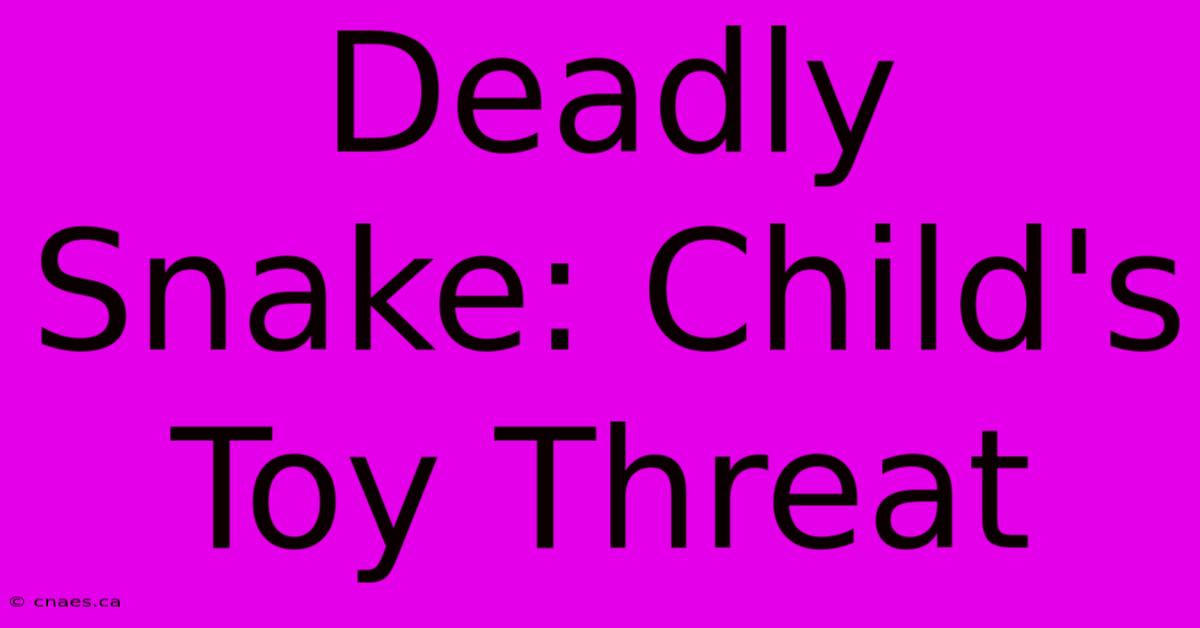 Deadly Snake: Child's Toy Threat