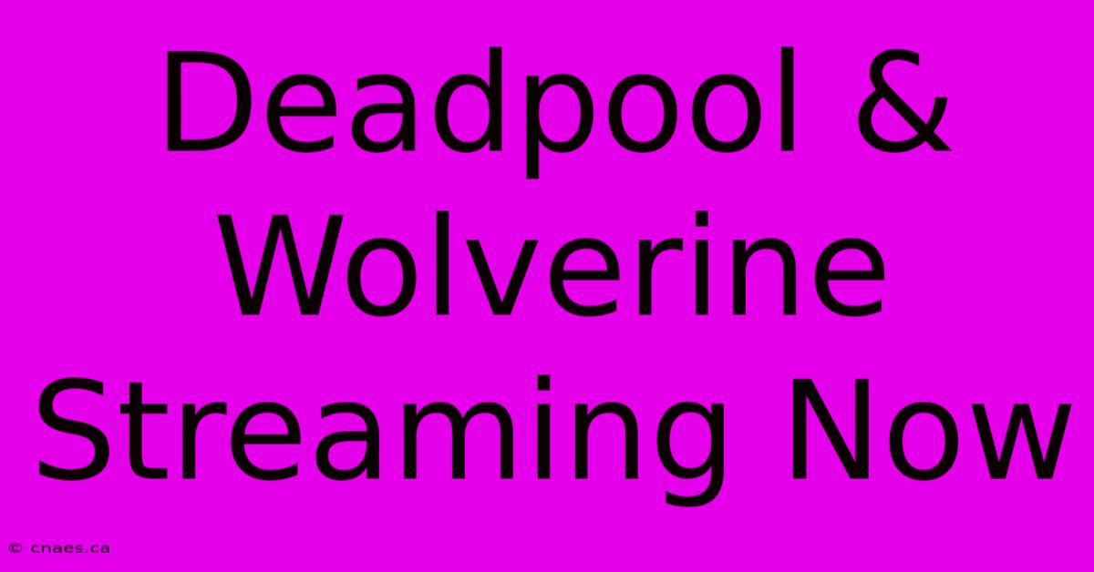 Deadpool & Wolverine Streaming Now