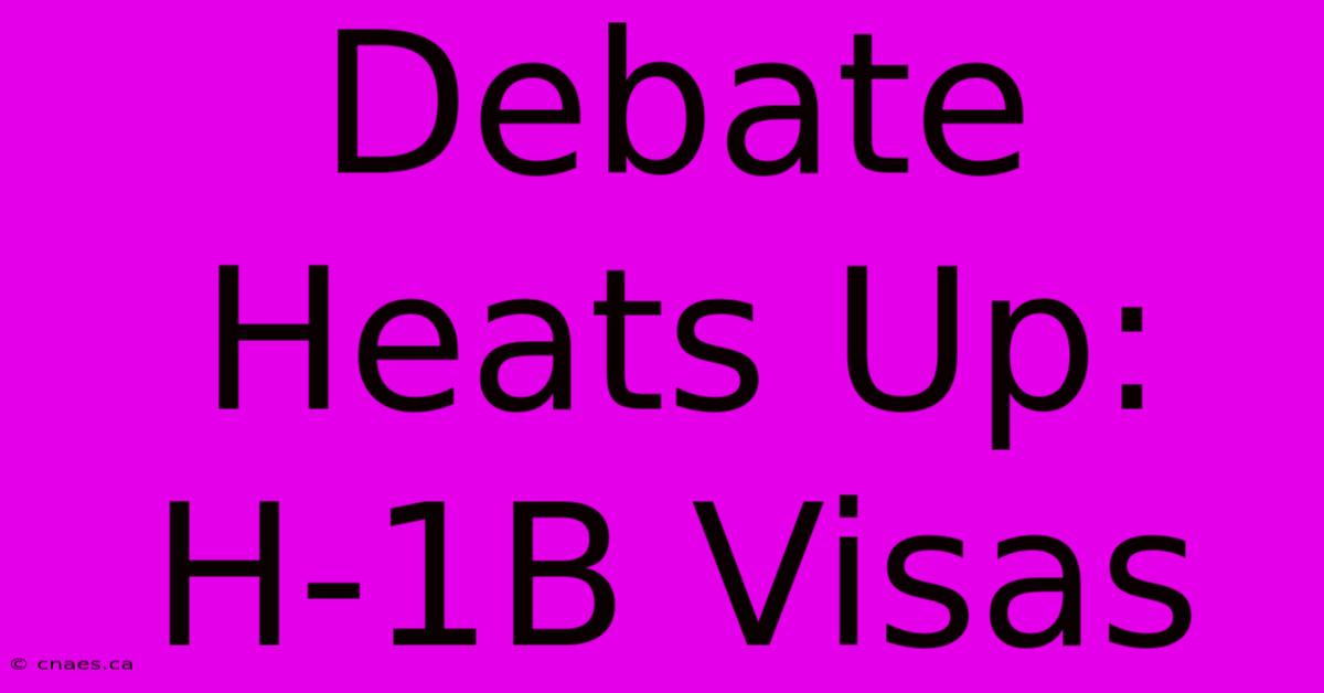 Debate Heats Up: H-1B Visas