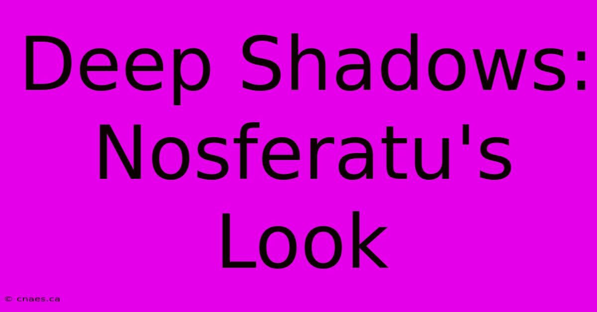 Deep Shadows:  Nosferatu's Look