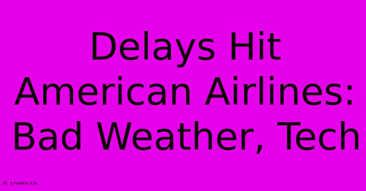 Delays Hit American Airlines: Bad Weather, Tech