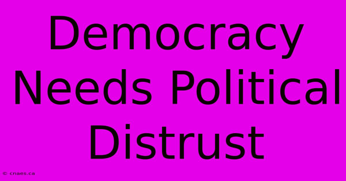 Democracy Needs Political Distrust