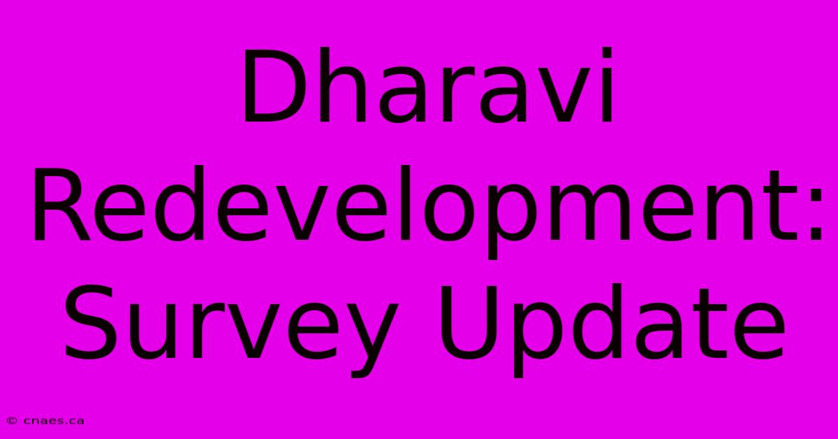 Dharavi Redevelopment: Survey Update