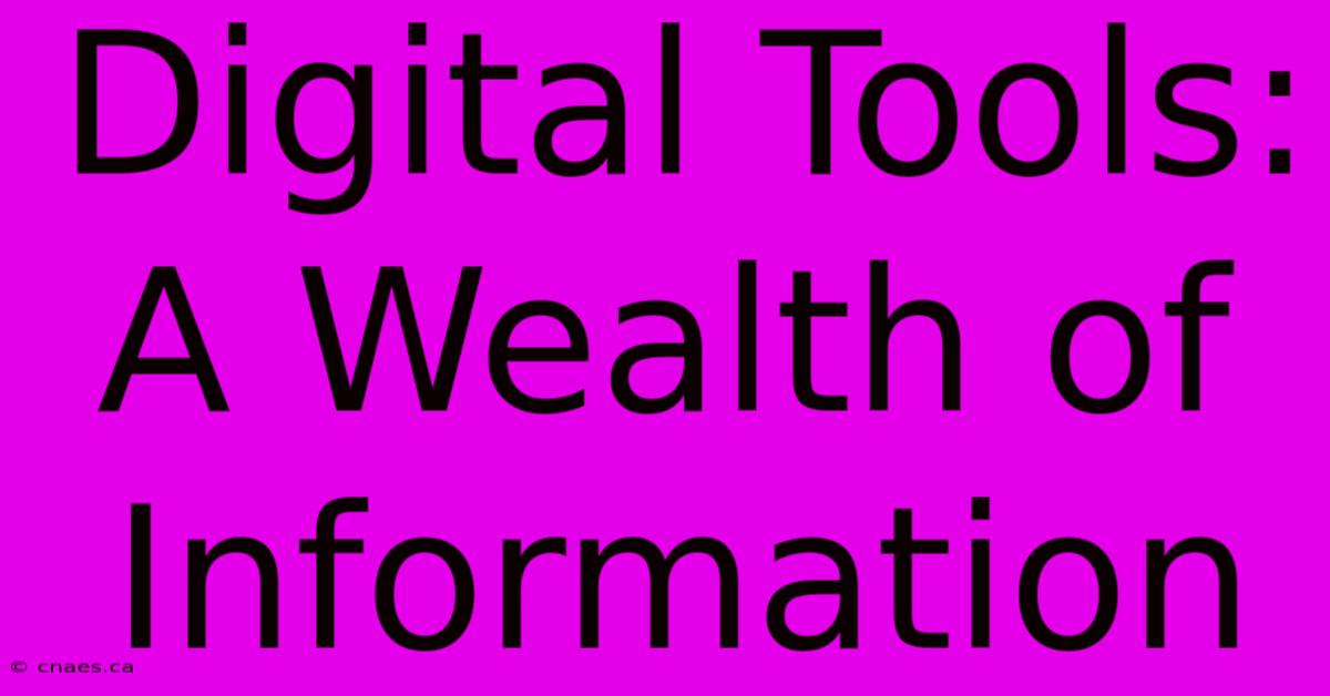 Digital Tools: A Wealth Of Information 