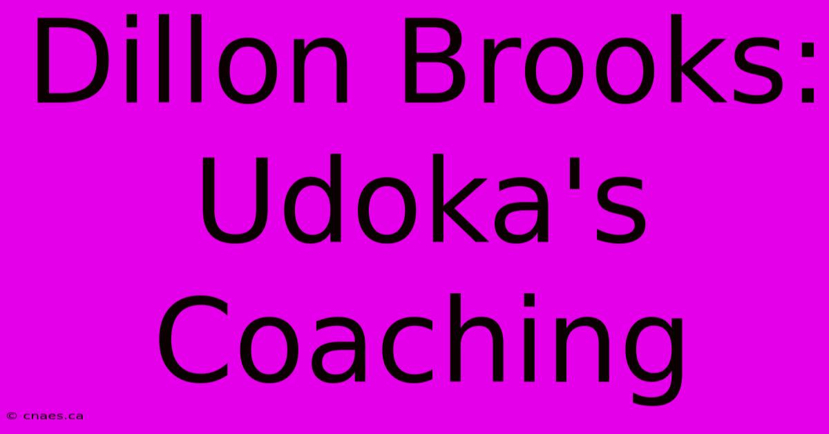 Dillon Brooks: Udoka's Coaching